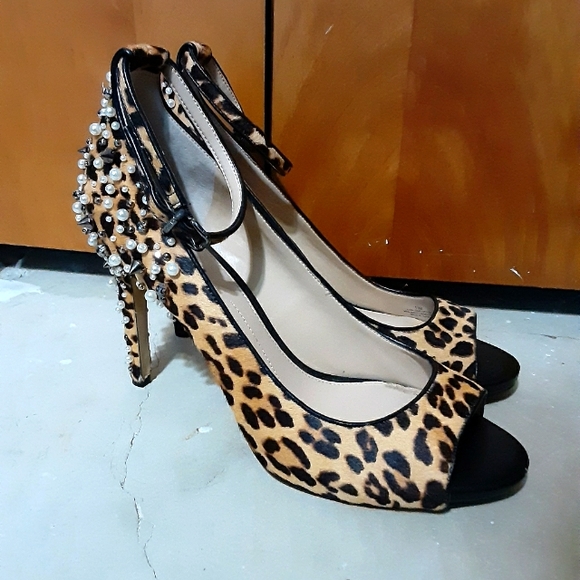 Gianni Bini Shoes - BNWT Gianni Bini Fur Pearl and Spike High Heels